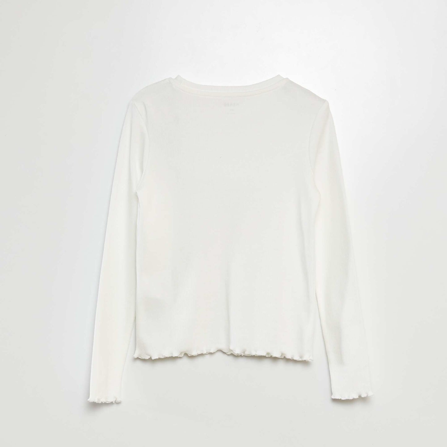 Ribbed T-shirt with long sleeves WHITE