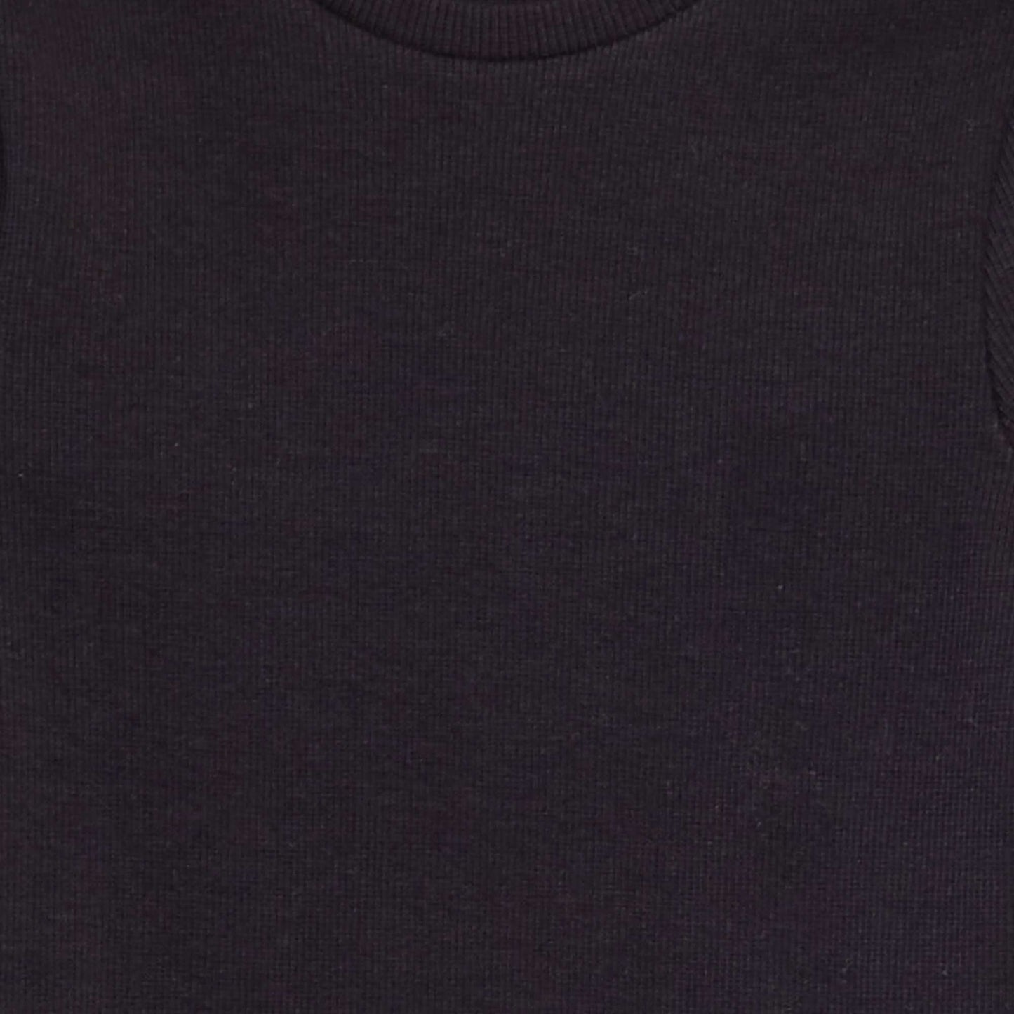 Ribbed T-shirt with long sleeves BLACK