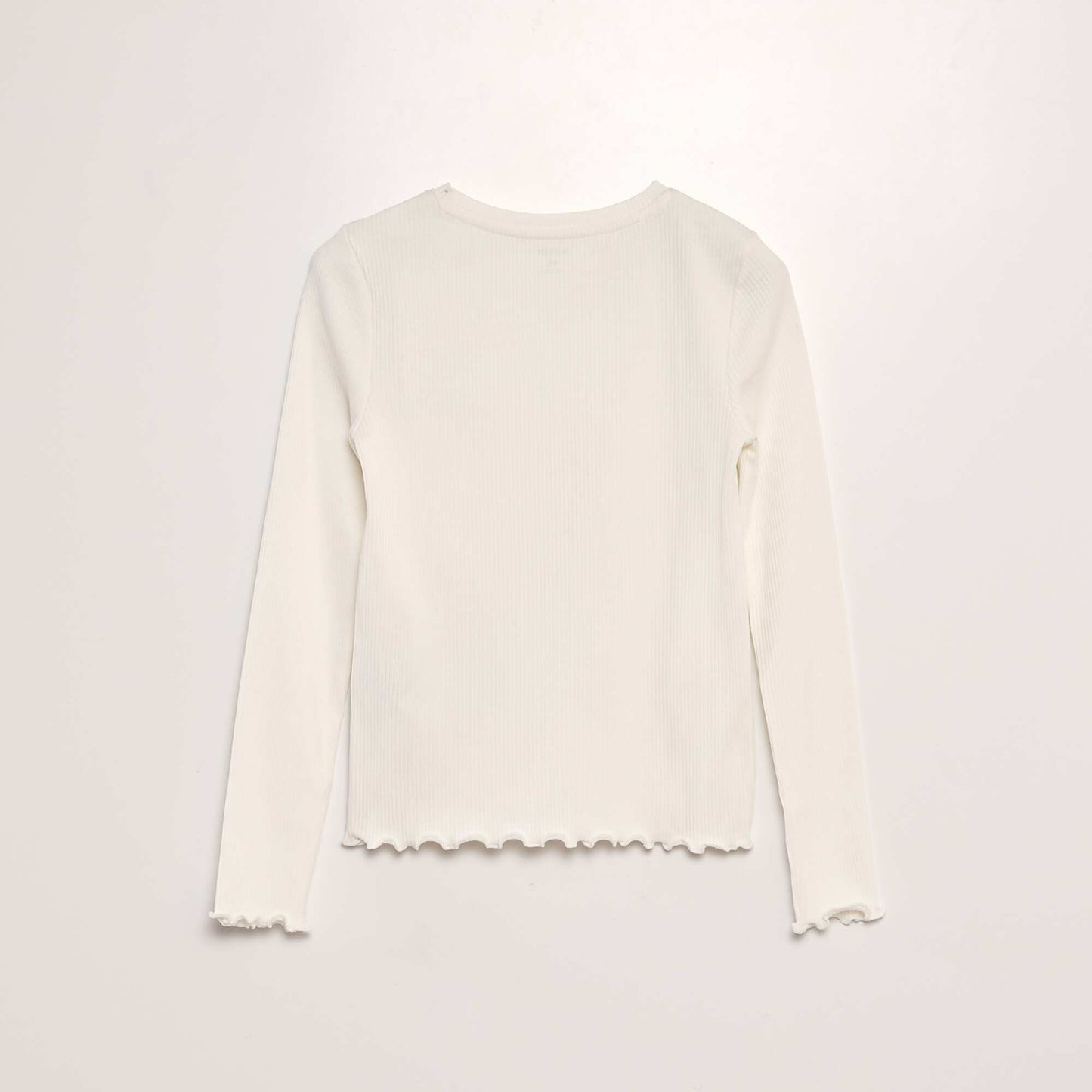 Ribbed T-shirt with long sleeves WHITE