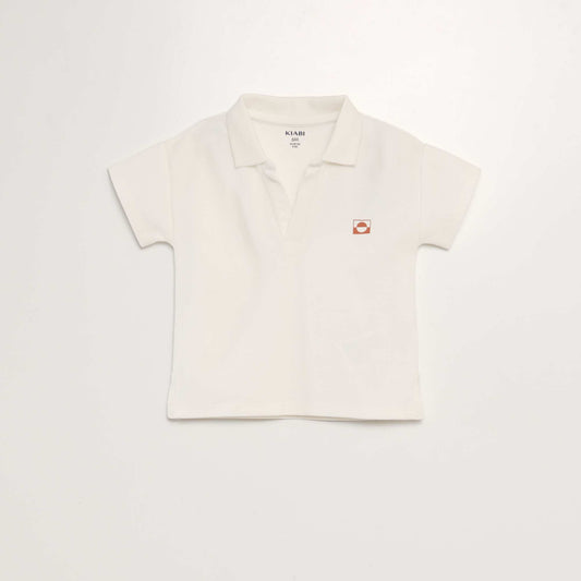 Cotton piqué polo shirt WHITE