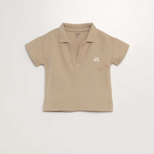 Cotton piqué polo shirt WHITE