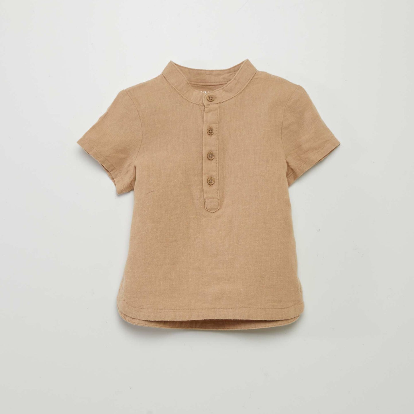 Linen-blend shirt BEIGE