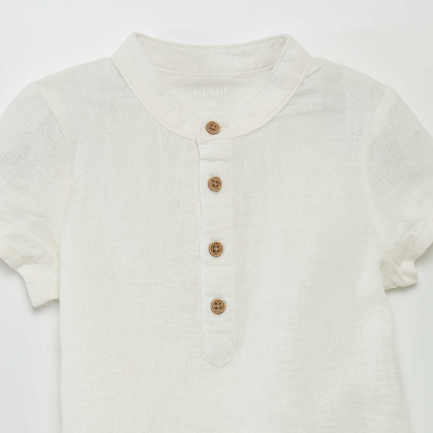 Linen-blend shirt WHITE