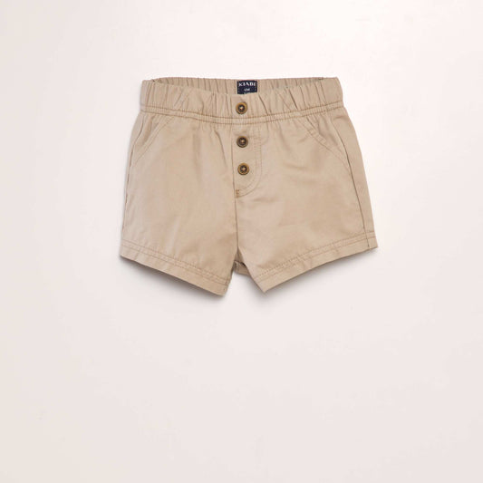 Shorts with elasticated waist BEIGE