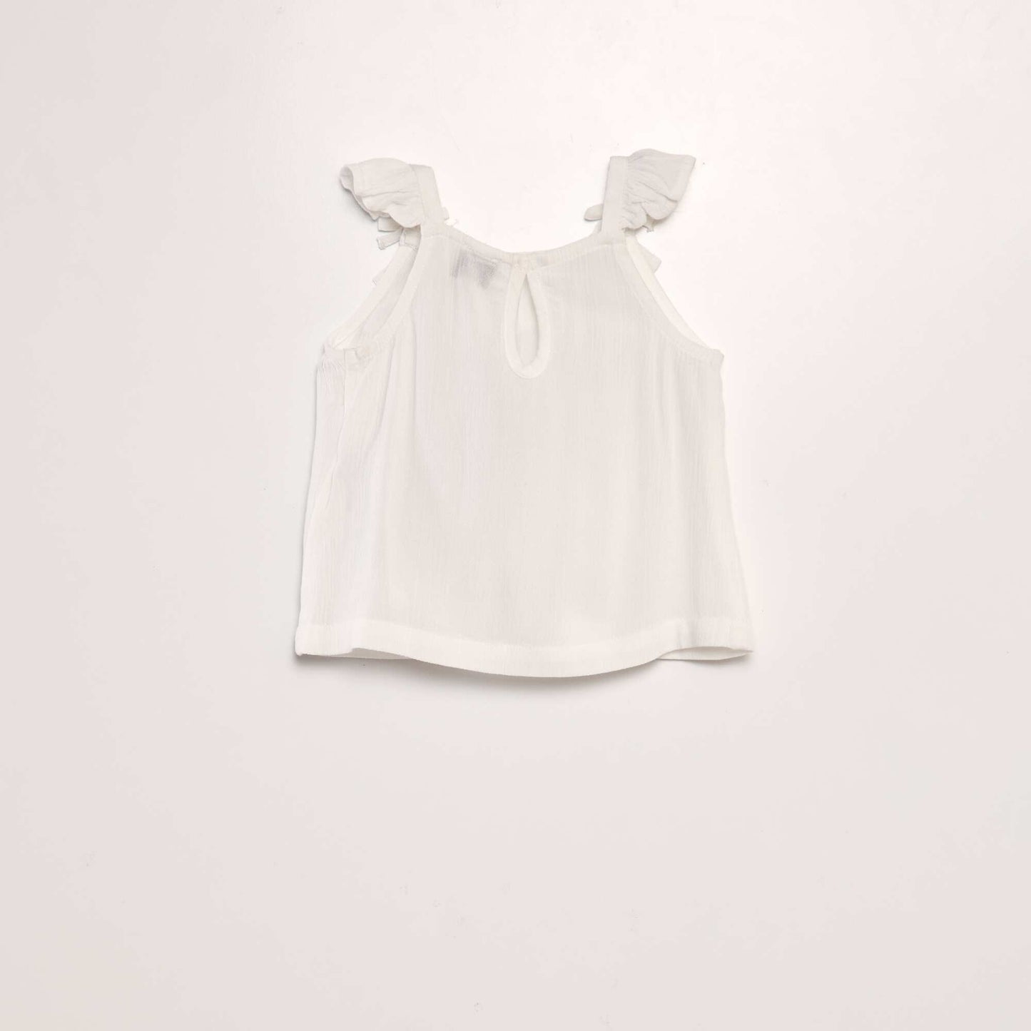 Blouse with ruffled straps WHITE