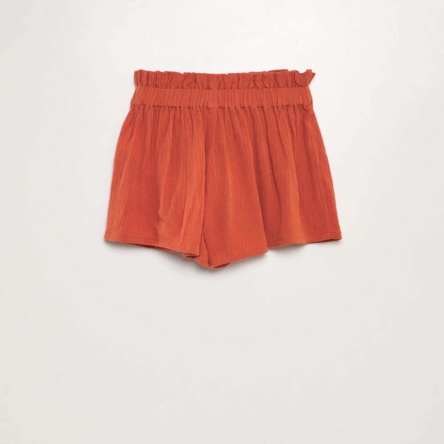 Flared crepe shorts orange