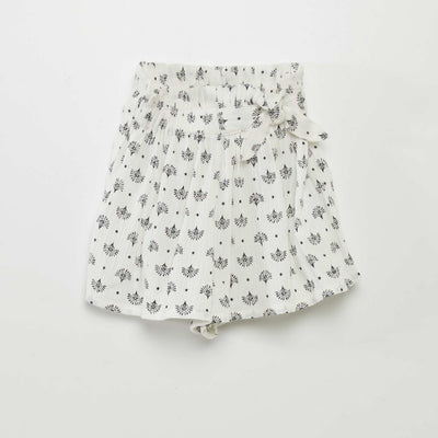 Flared crepe shorts WHITE