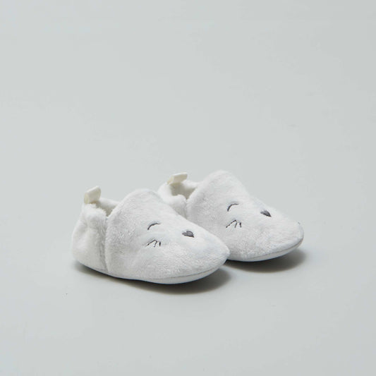 Velour slippers WHITE