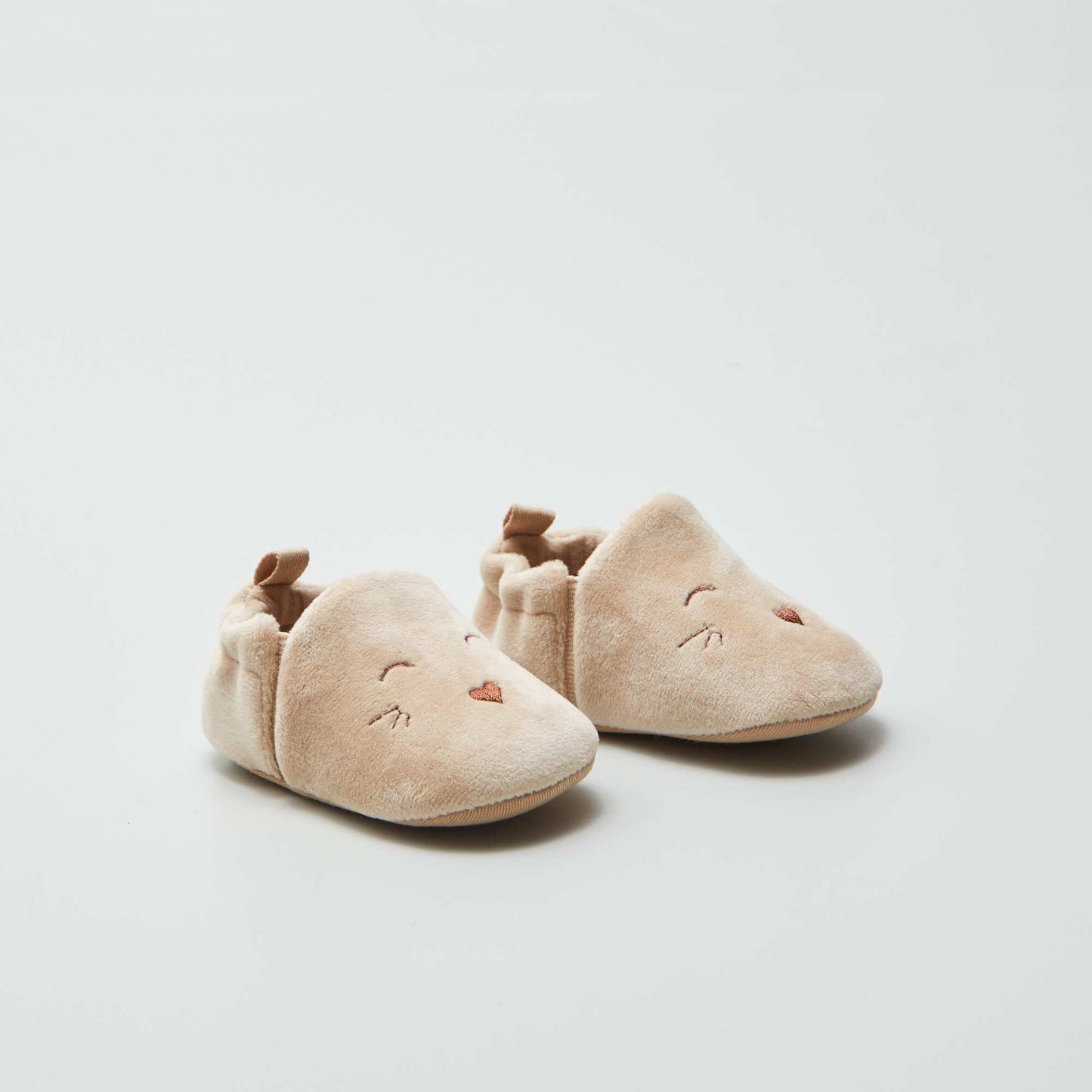 Velour slippers beige