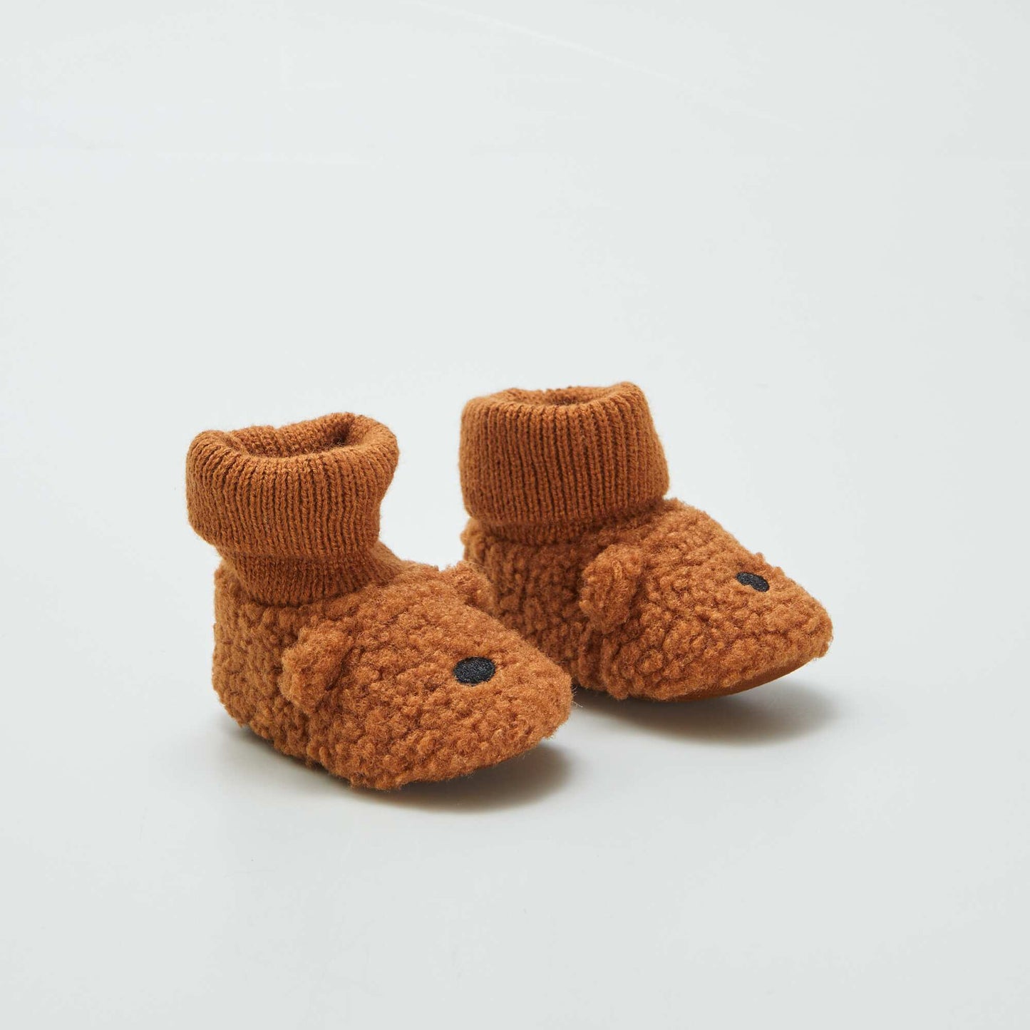 Cuffed animal slippers BROWN