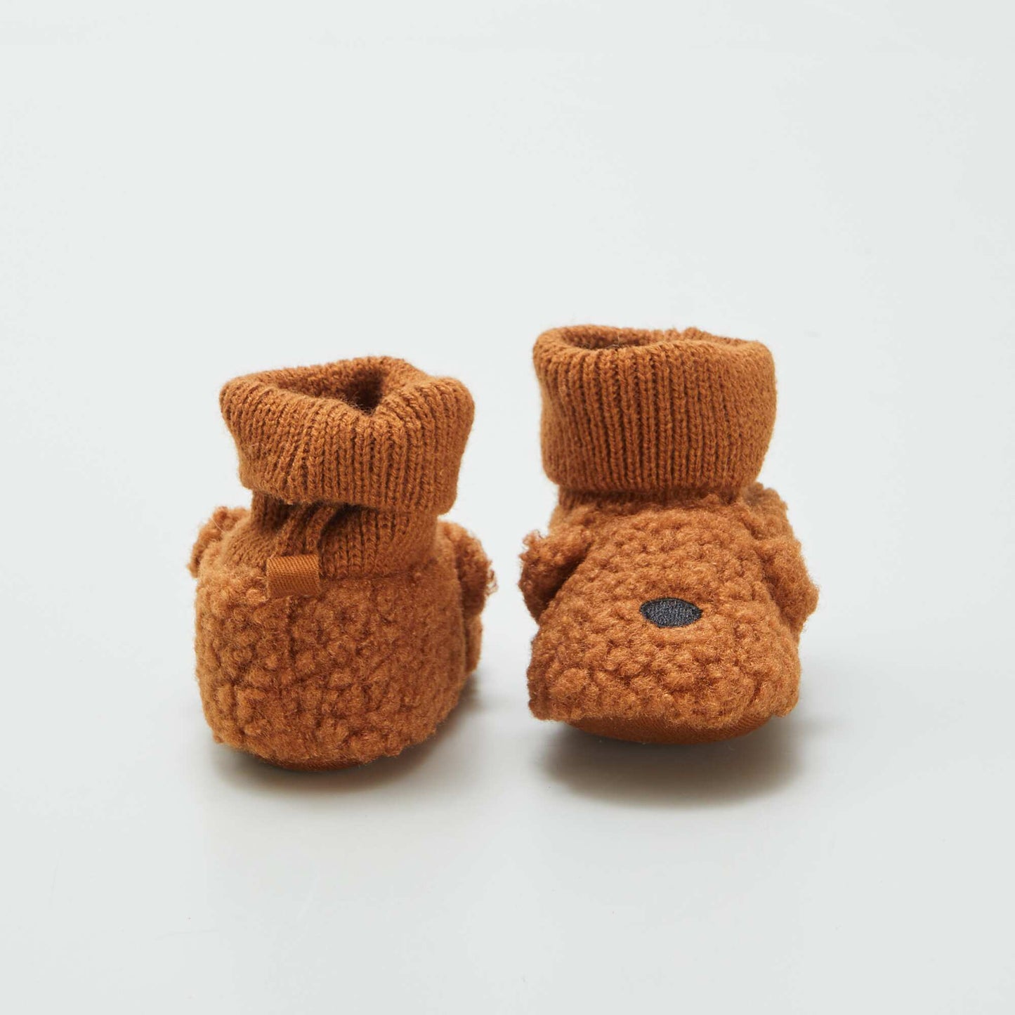 Cuffed animal slippers BROWN