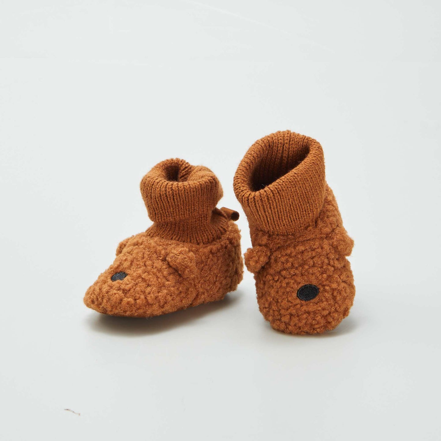 Cuffed animal slippers BROWN