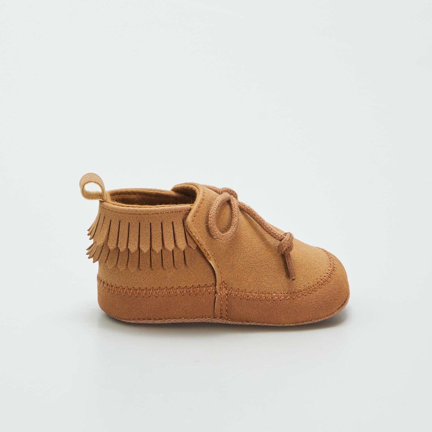 Fringed faux suede shoes BROWN