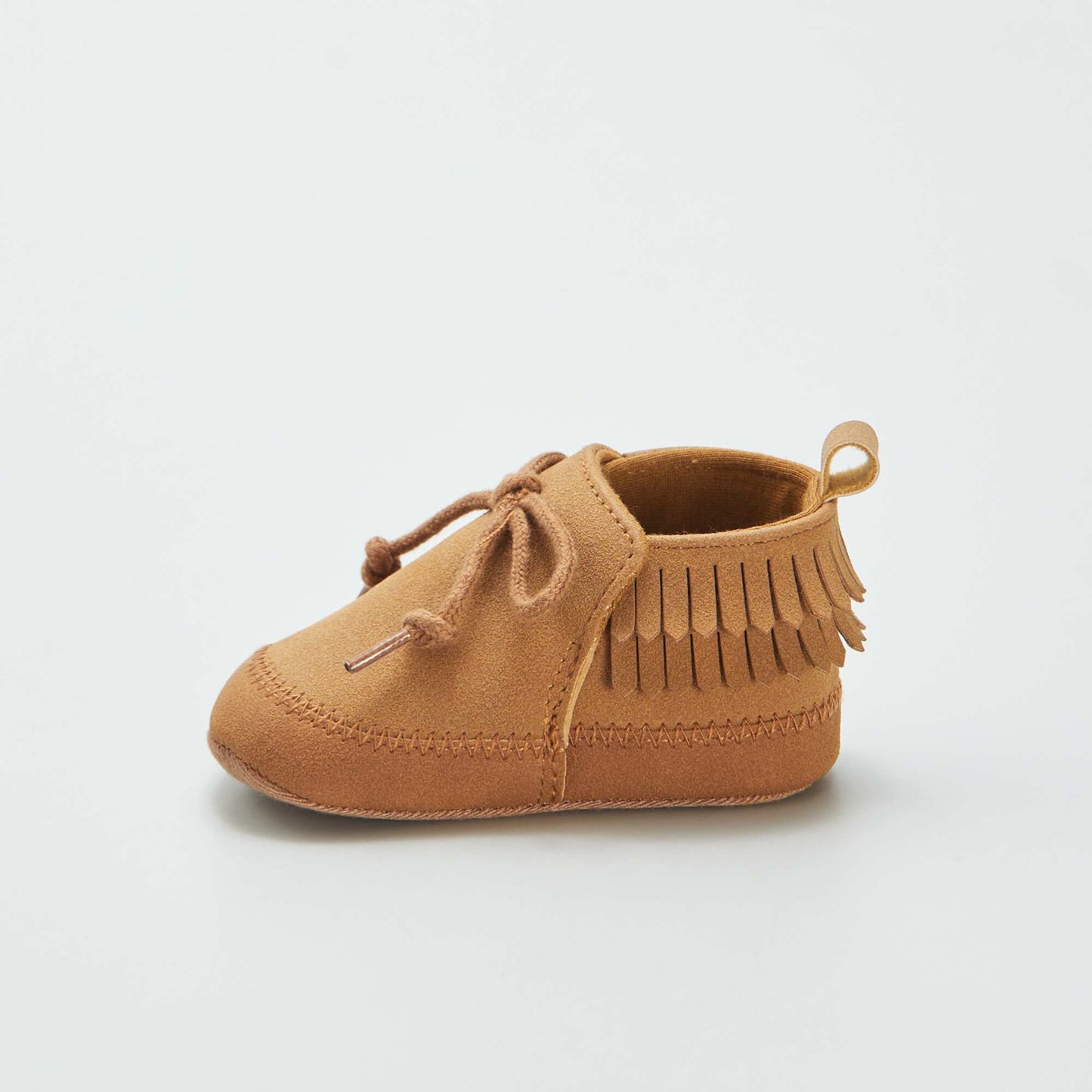 Fringed faux suede shoes BROWN