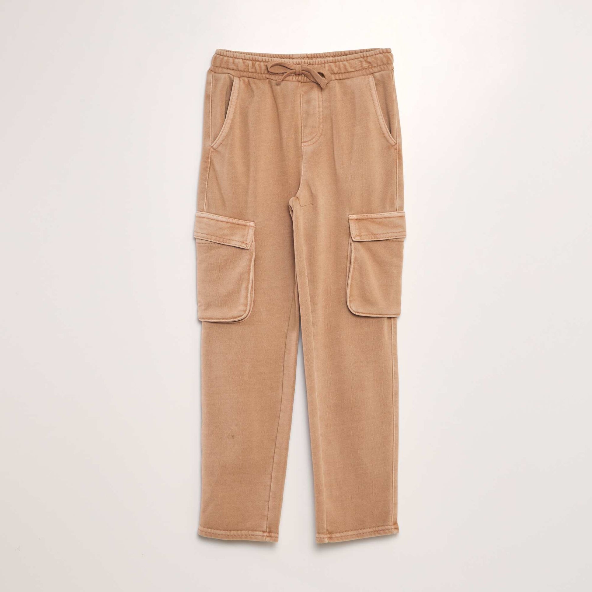 Straight-leg trousers with flap pockets BROWN