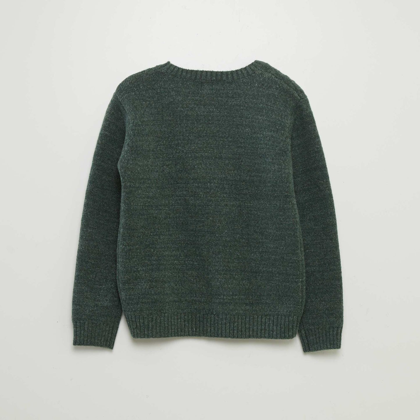 Cable knit sweater with round neckline GREEN