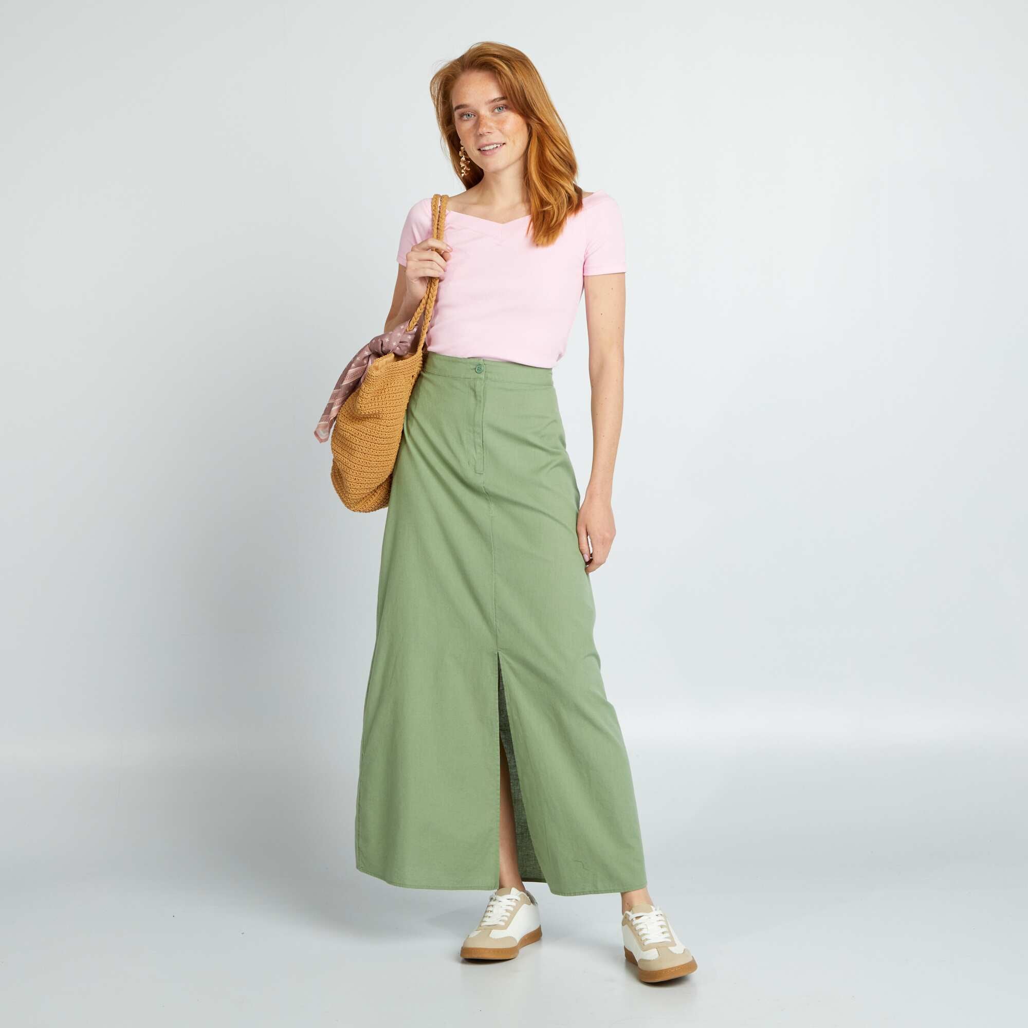 Baby green maxi skirt best sale