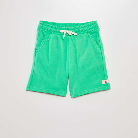 Fine sweatshirt fabric shorts GREEN