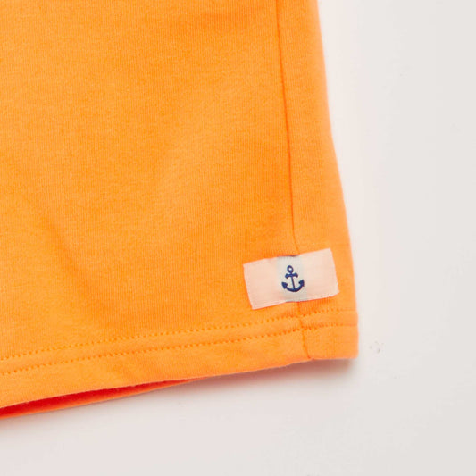 Fine sweatshirt fabric shorts ORANGE