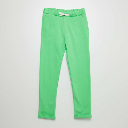 Lightweight sweatshirt fabric trousers GREEN