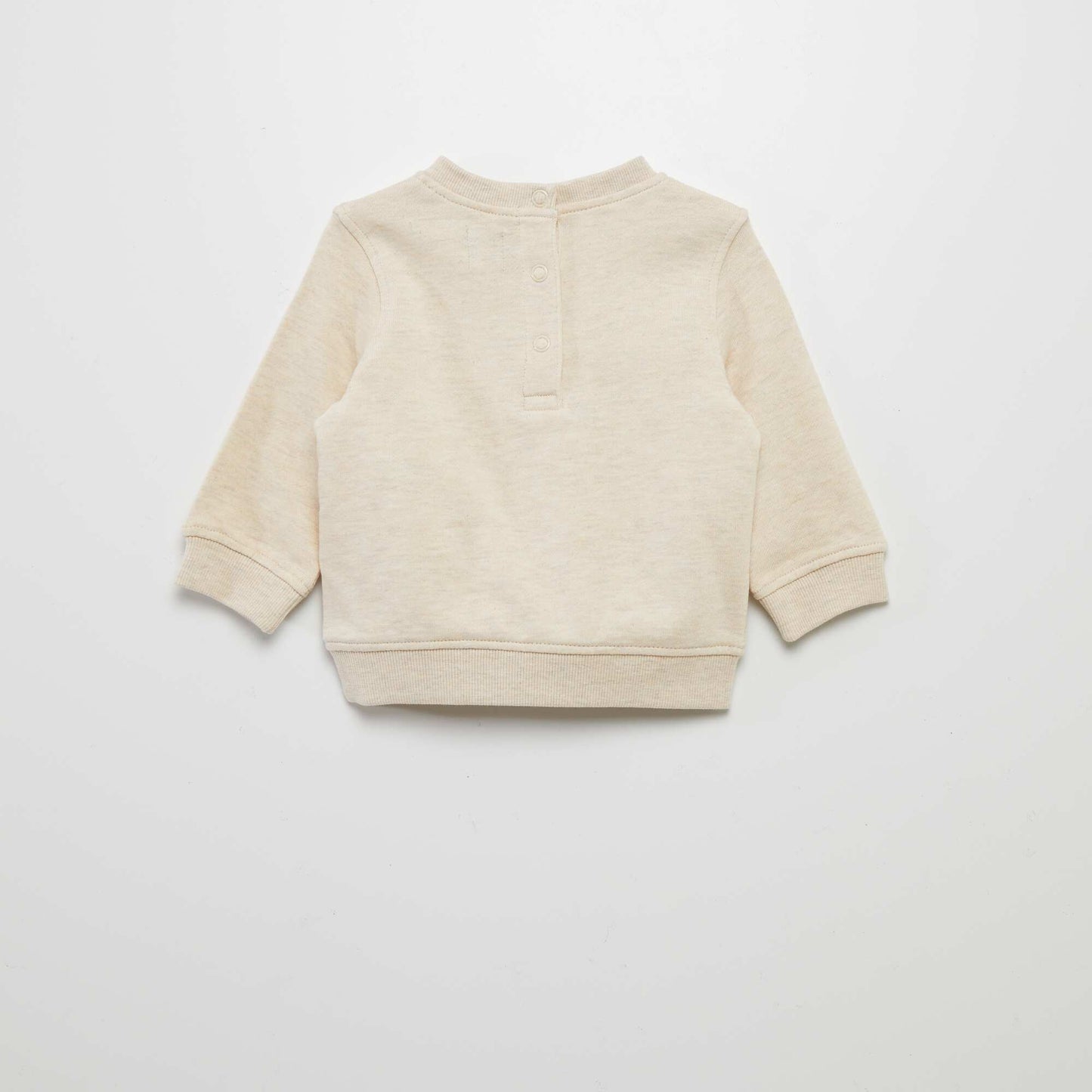 Fine sweatshirt fabric sweater with print BEIGE