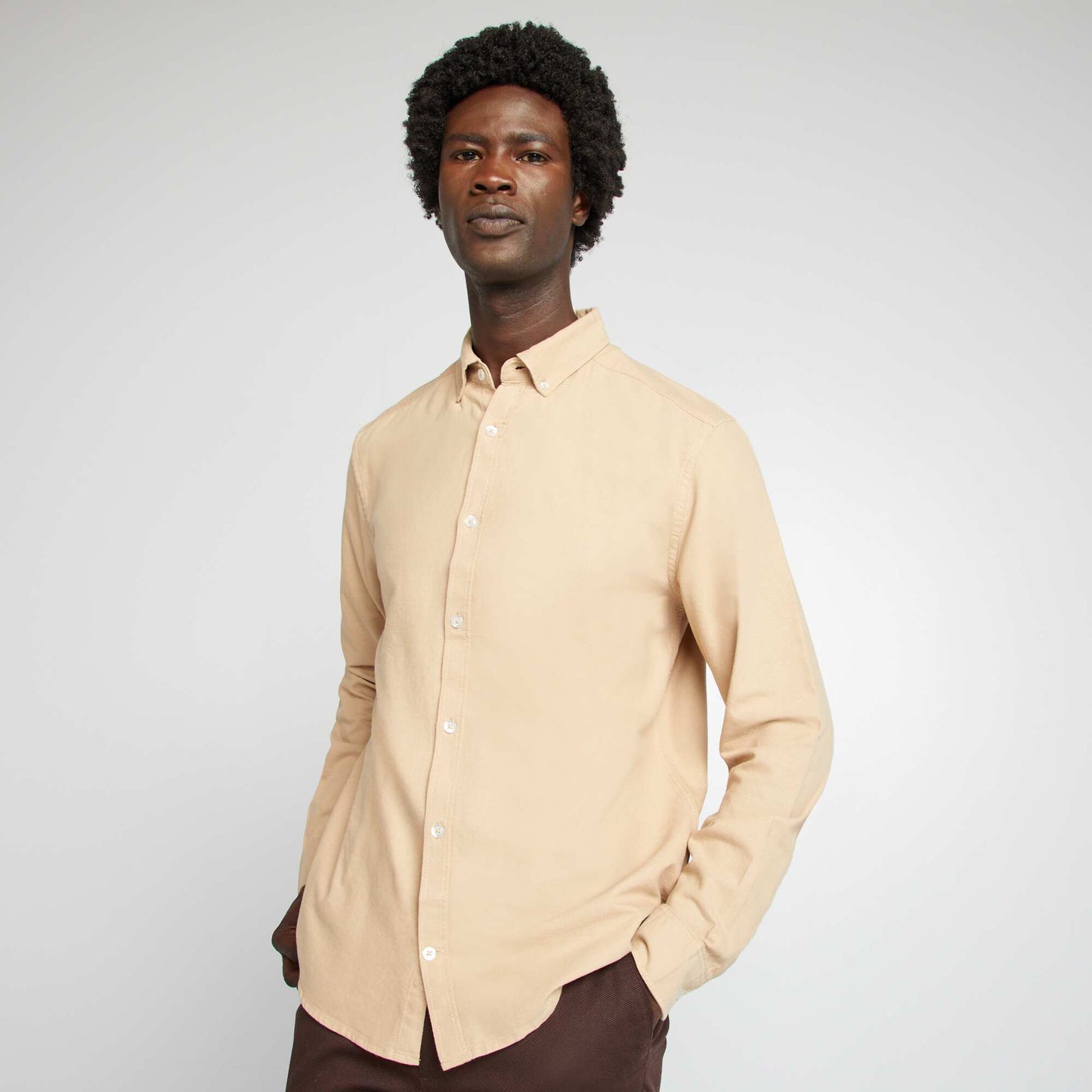 Regular-fit Oxford shirt BEIGE