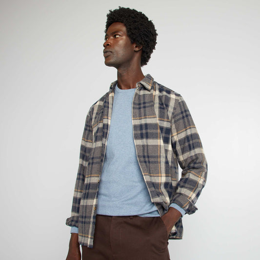 Checked flannel shirt BLUE