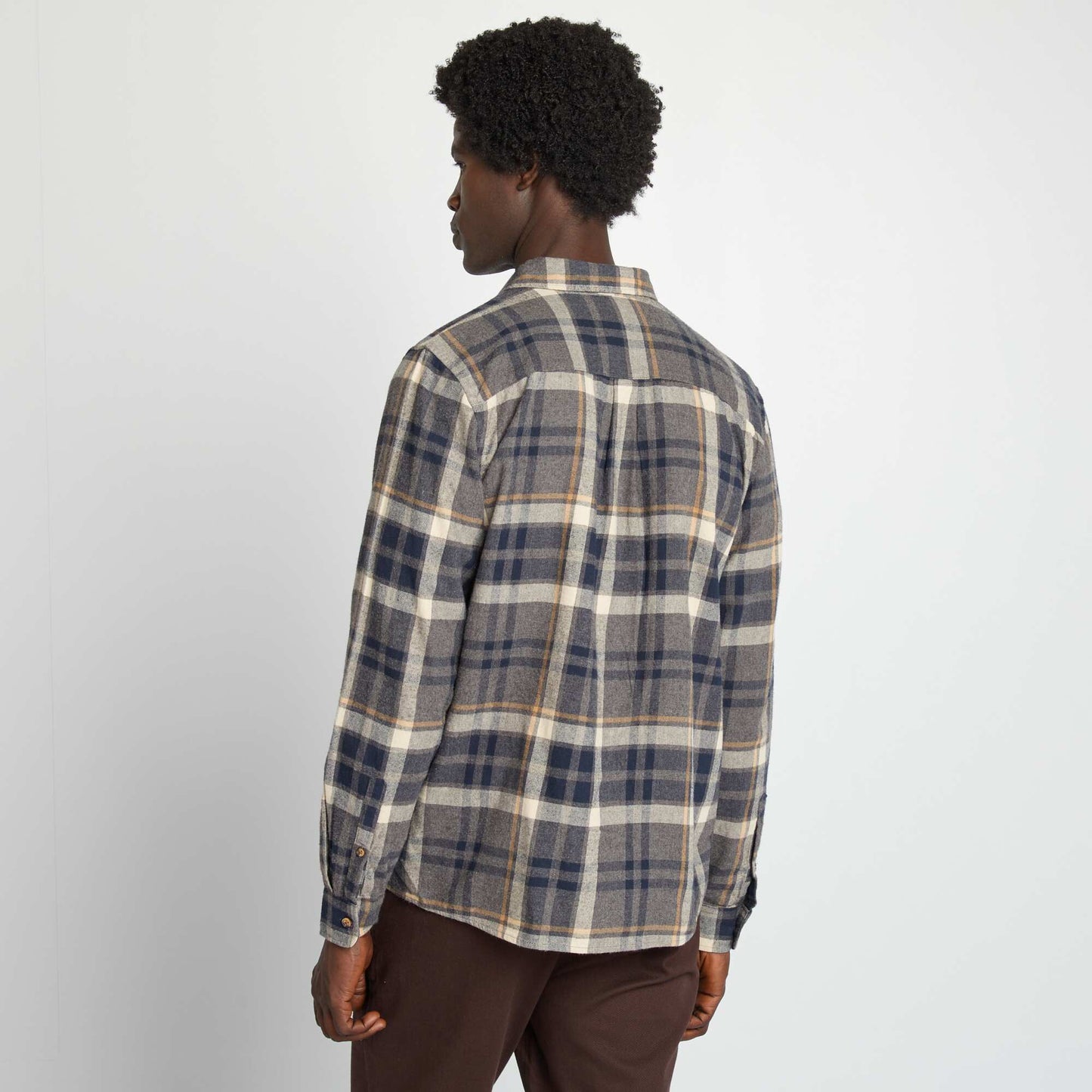 Checked flannel shirt BLUE