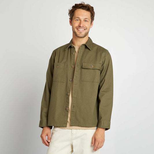 Twill overshirt KHAKI