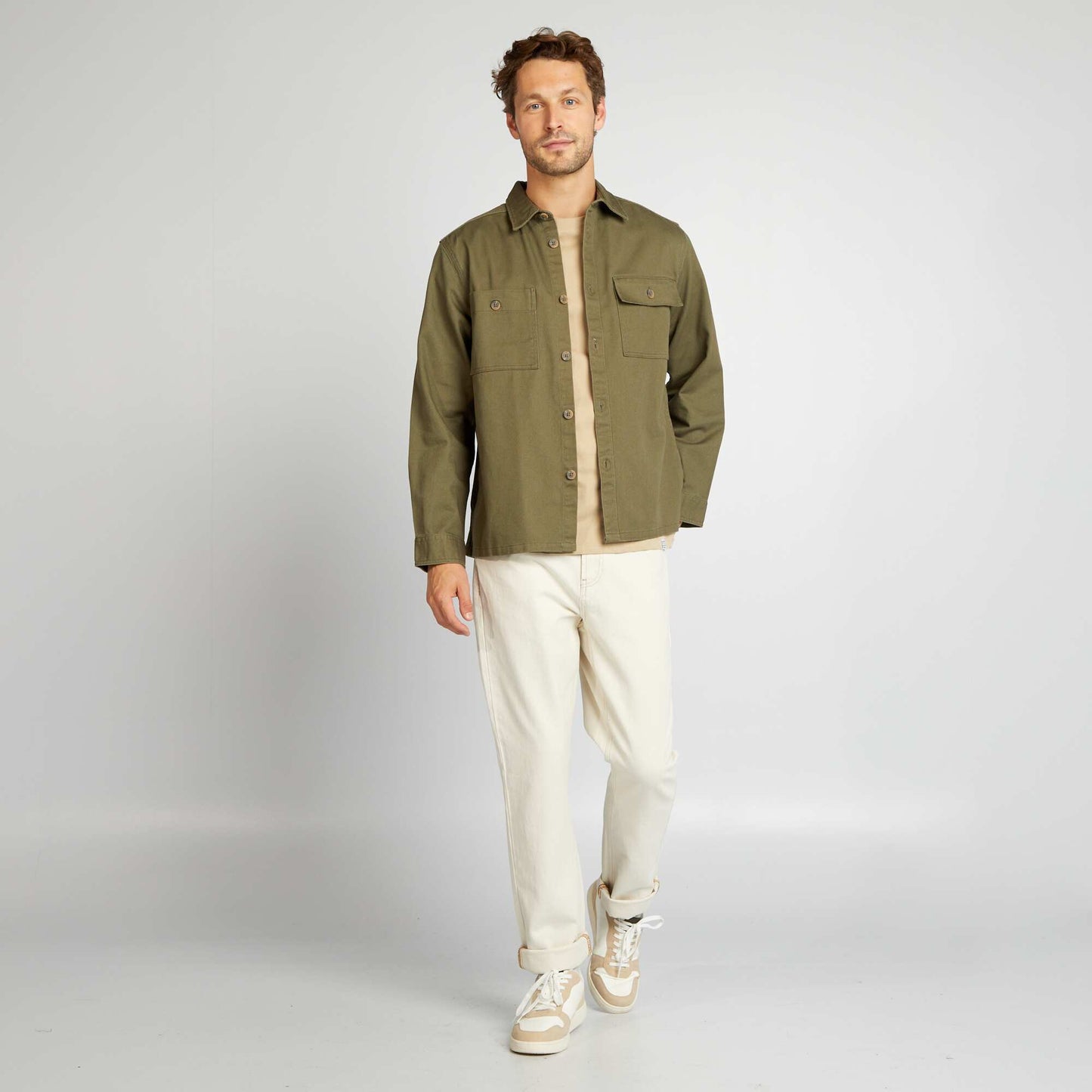 Twill overshirt KHAKI