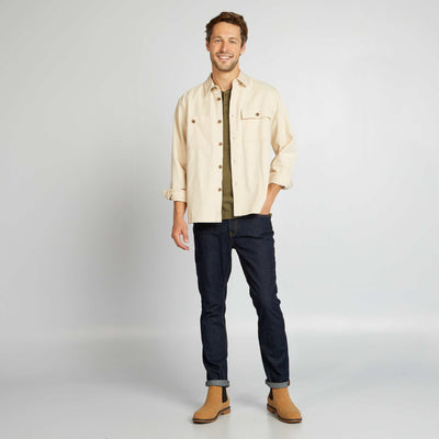 Twill overshirt WHITE