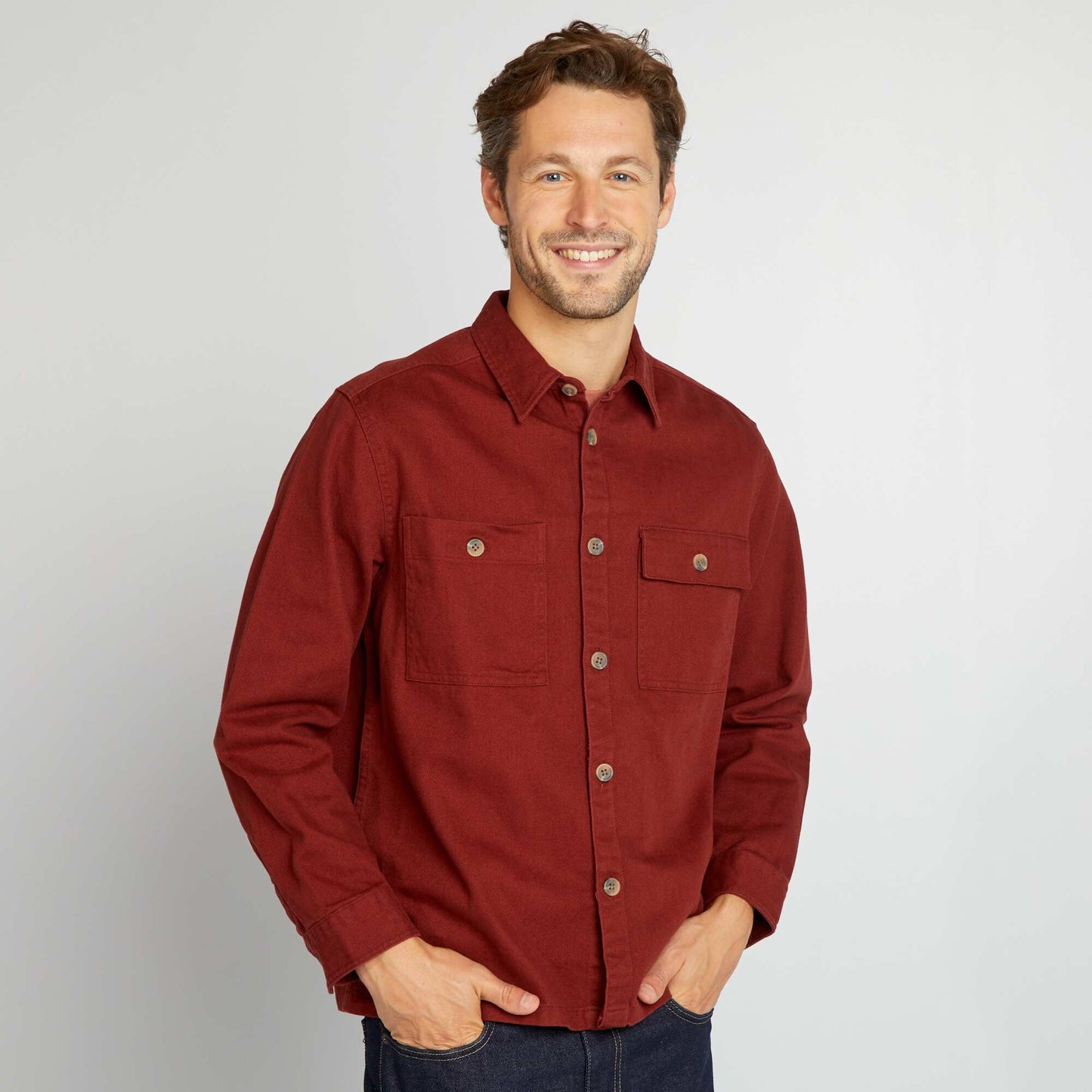 Twill overshirt ORANGE