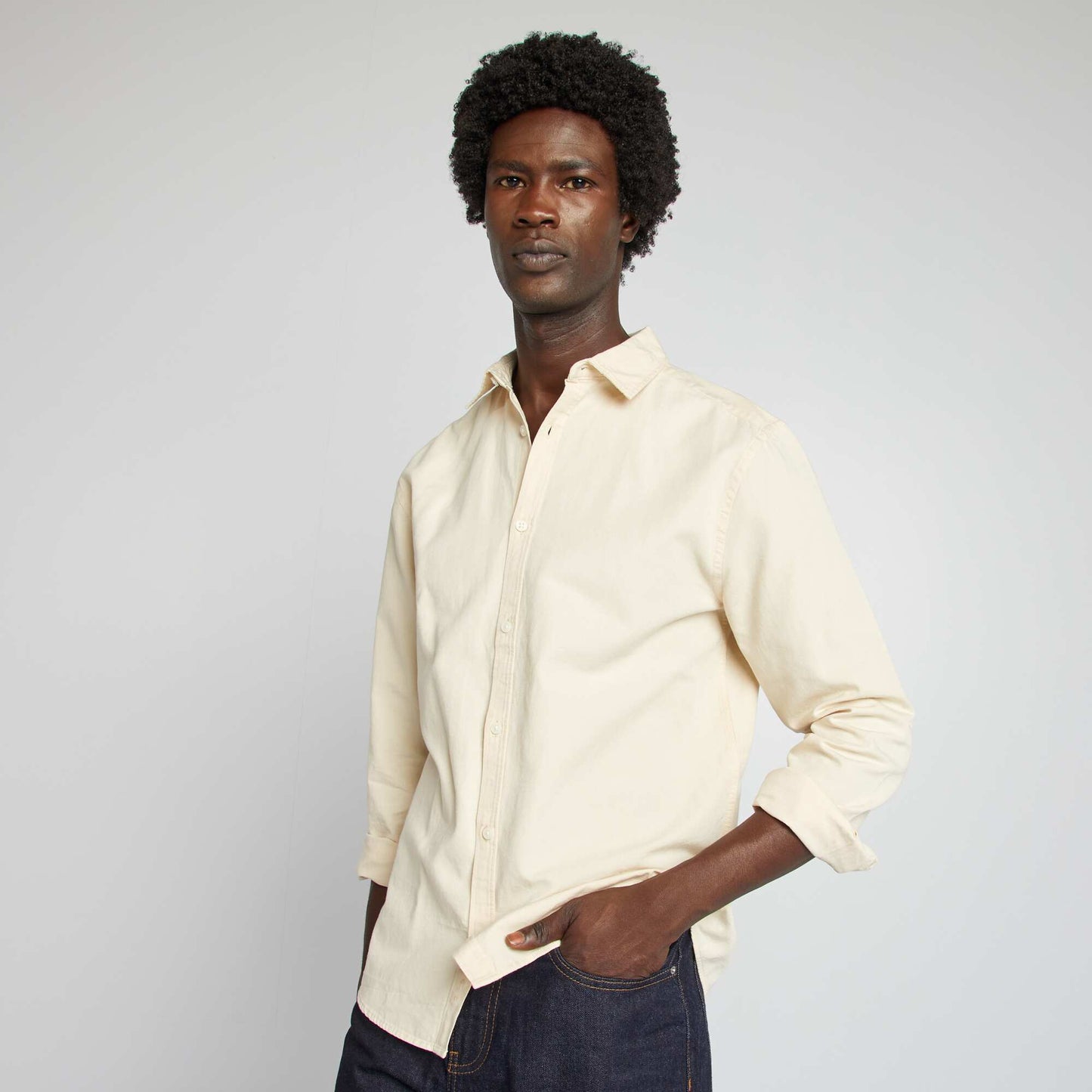 Linen-blend shirt WHITE