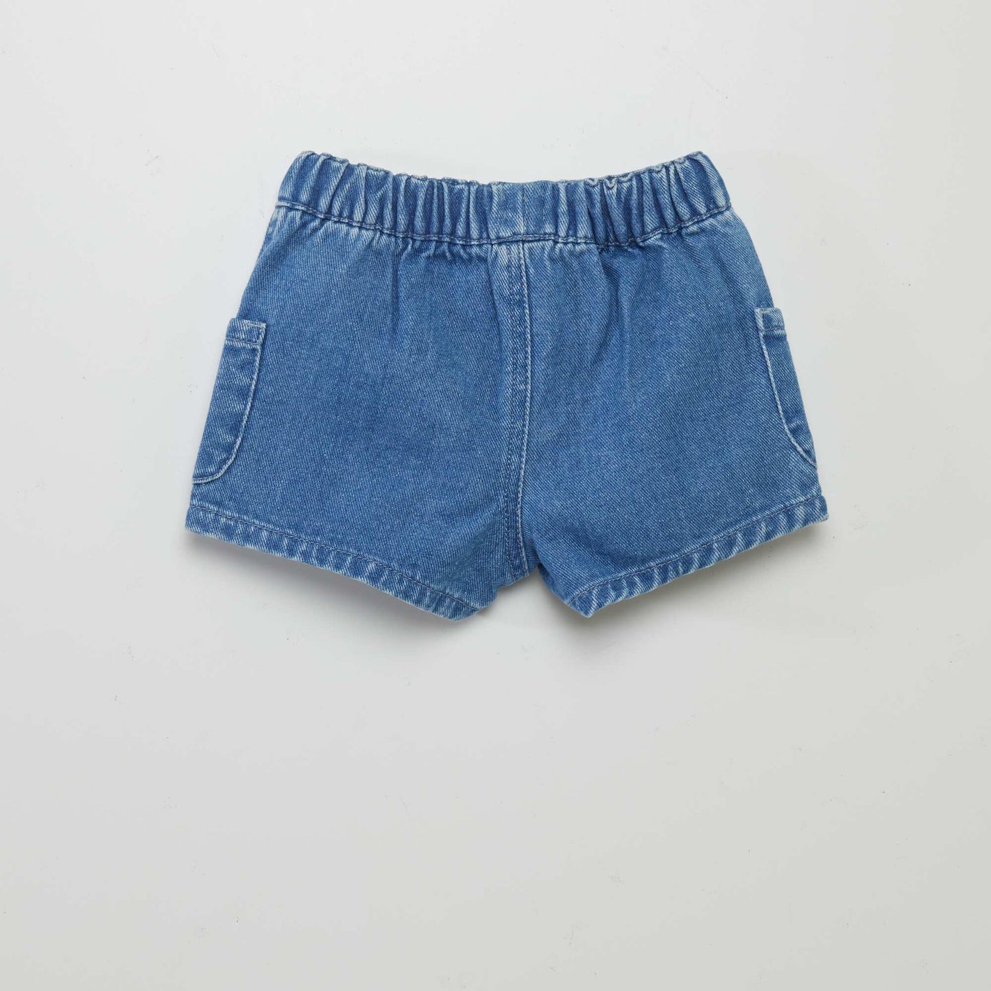 Denim shorts with contrasting ties BLUE