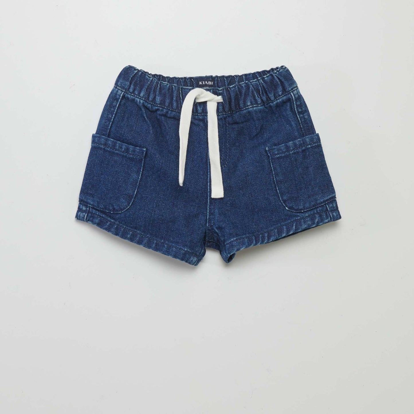 Denim shorts with contrasting ties BLUE