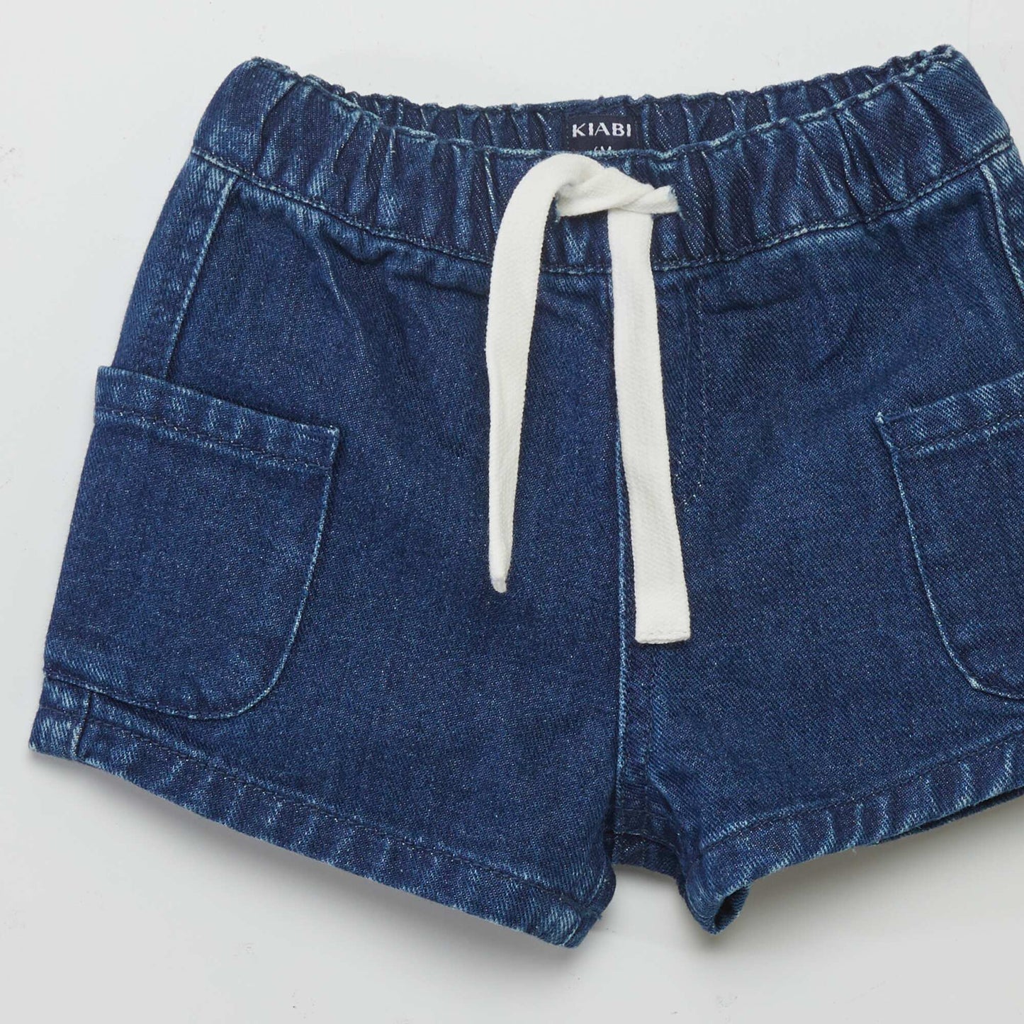 Denim shorts with contrasting ties BLUE