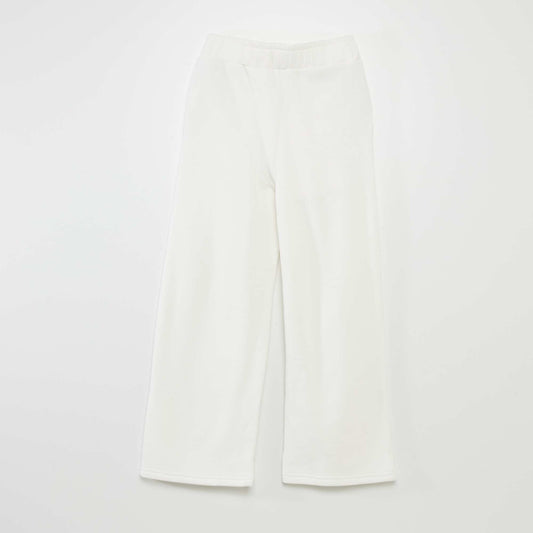 Wide-leg trousers with elasticated waistband WHITE