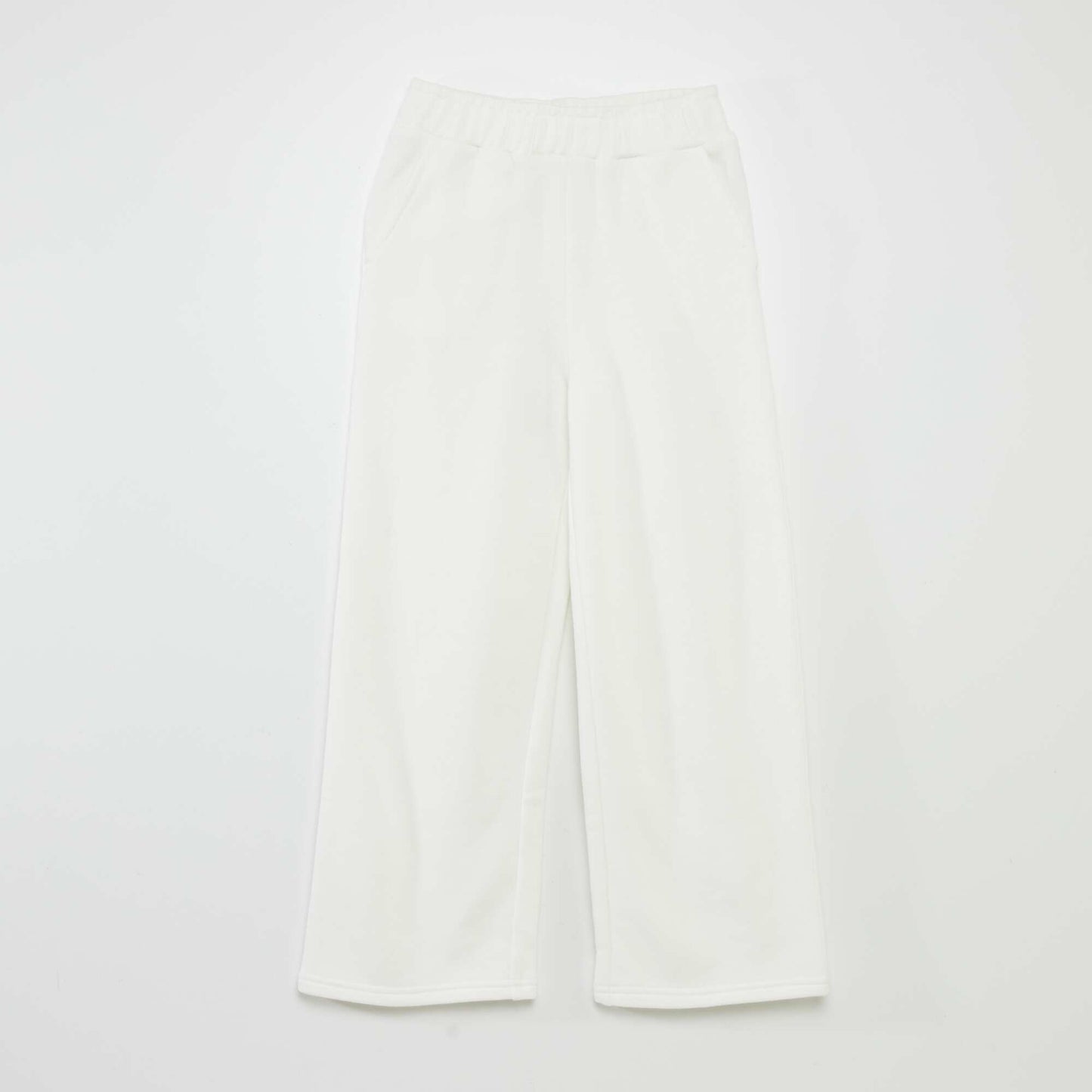 Wide-leg trousers with elasticated waistband WHITE