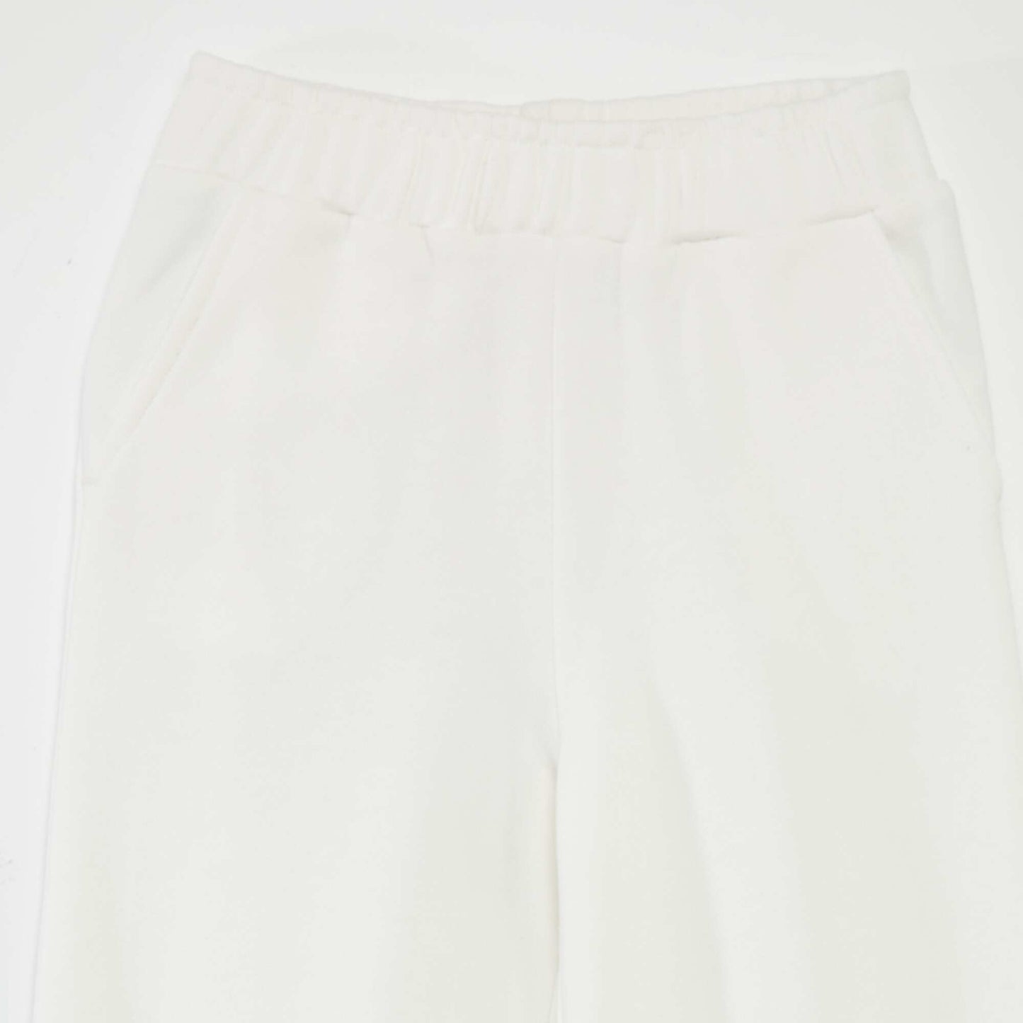 Wide-leg trousers with elasticated waistband WHITE