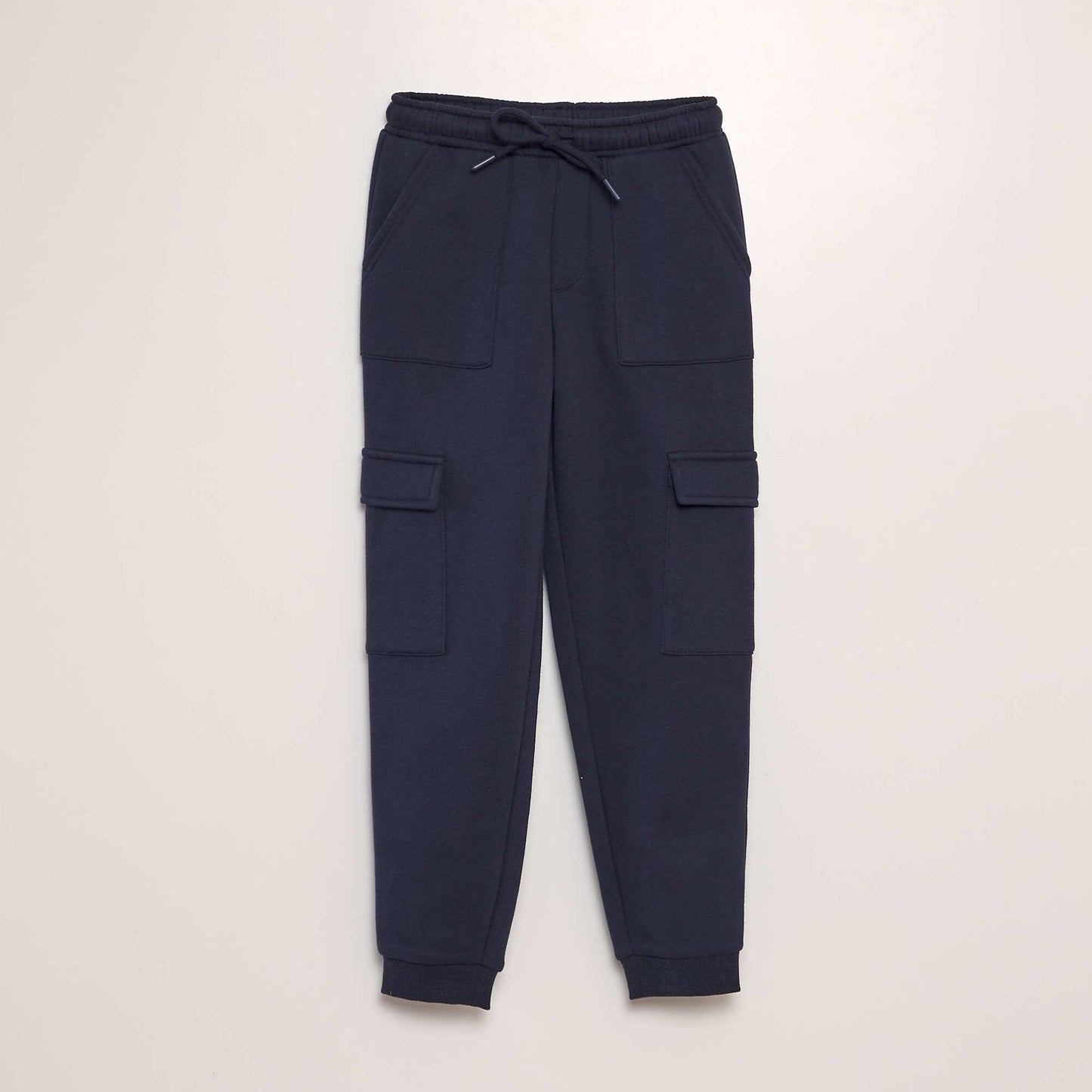 Plain multi-pocket joggers blue