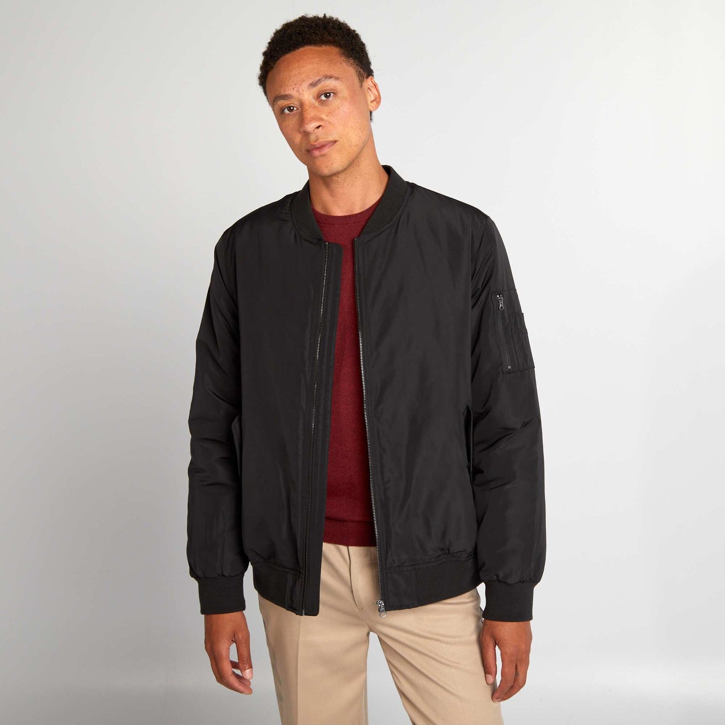 Jacket with crew neck black