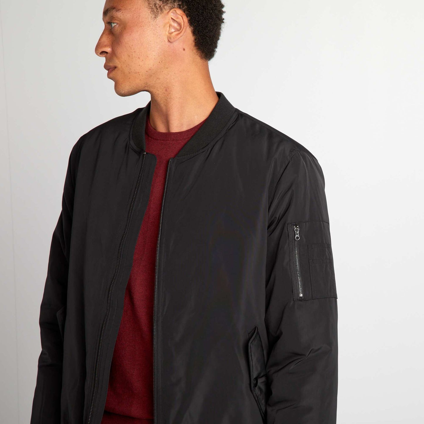 Jacket with crew neck black