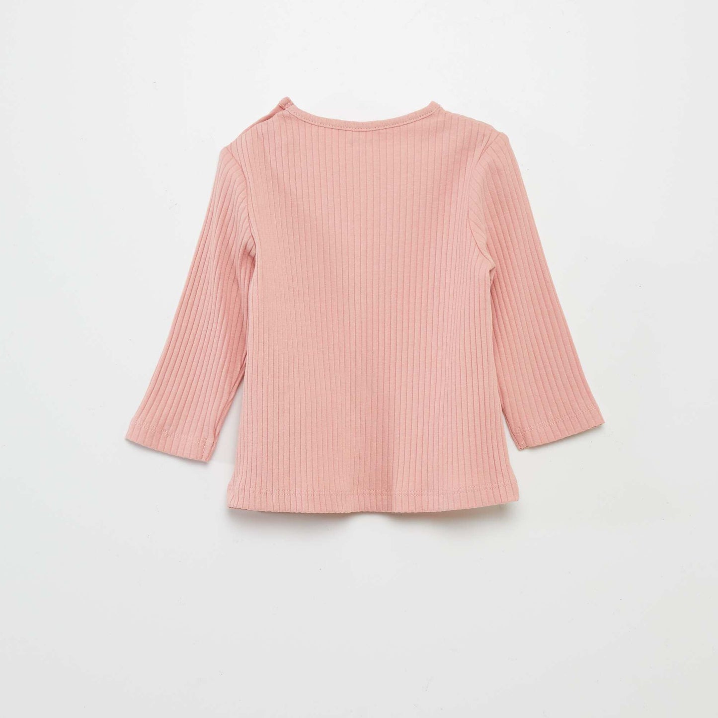 Printed ribbed T-shirt PINK