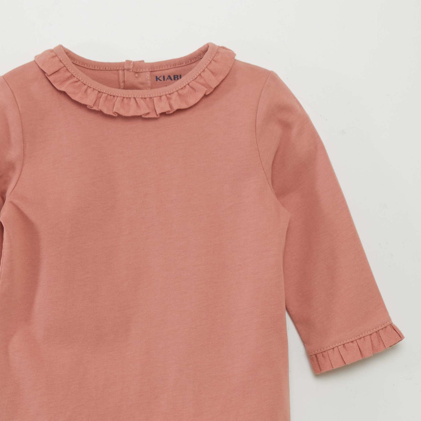 T-shirt with pleated edging PINK