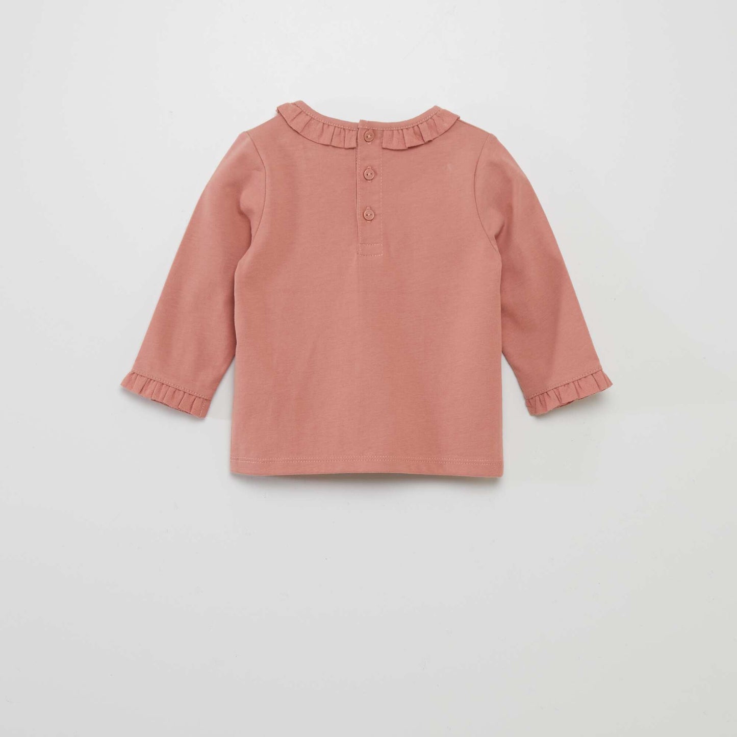 T-shirt with pleated edging PINK