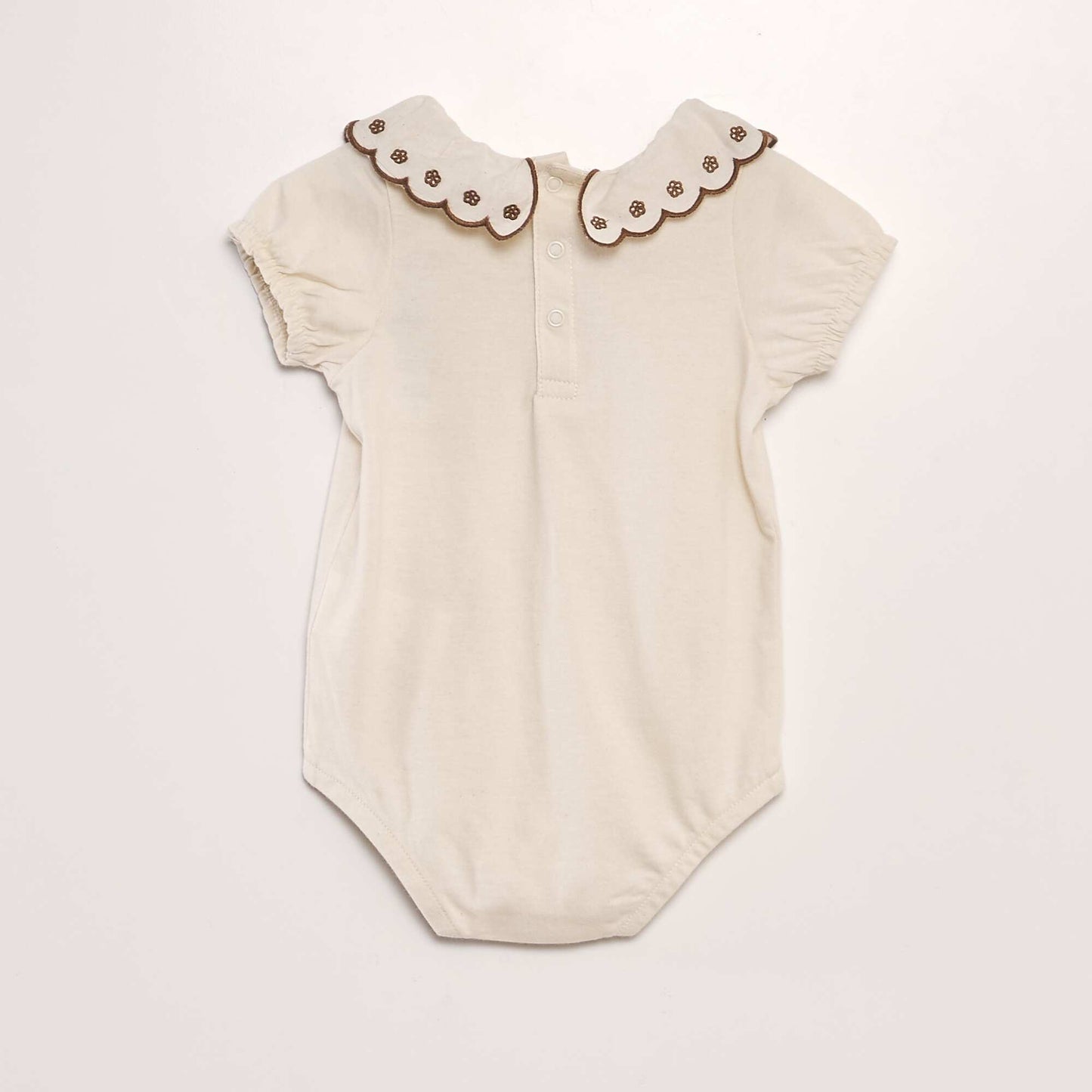 Bodysuit with ruffled collar WHITE