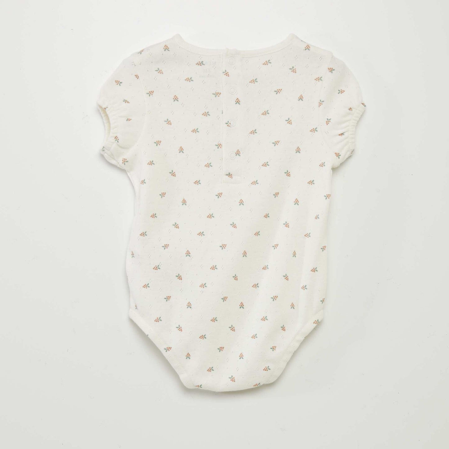 Pointelle knit bodysuit WHITE