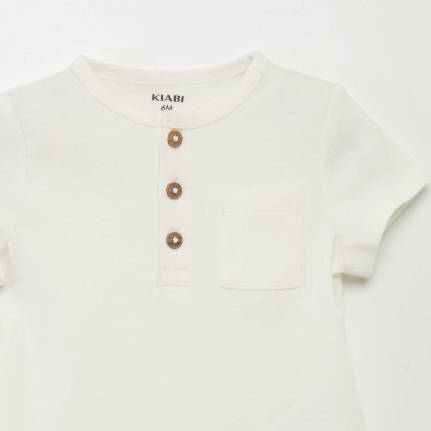 Grandad collar T-shirt WHITE