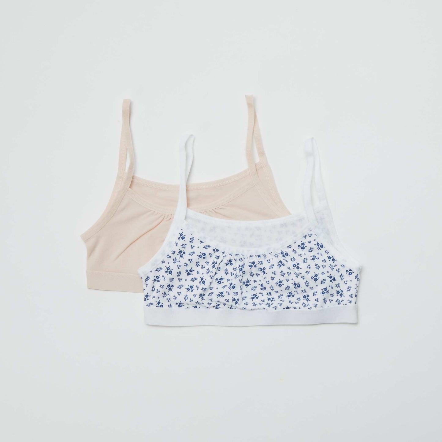 Jersey crop tops with spaghetti straps - Pack of 2 WHITE