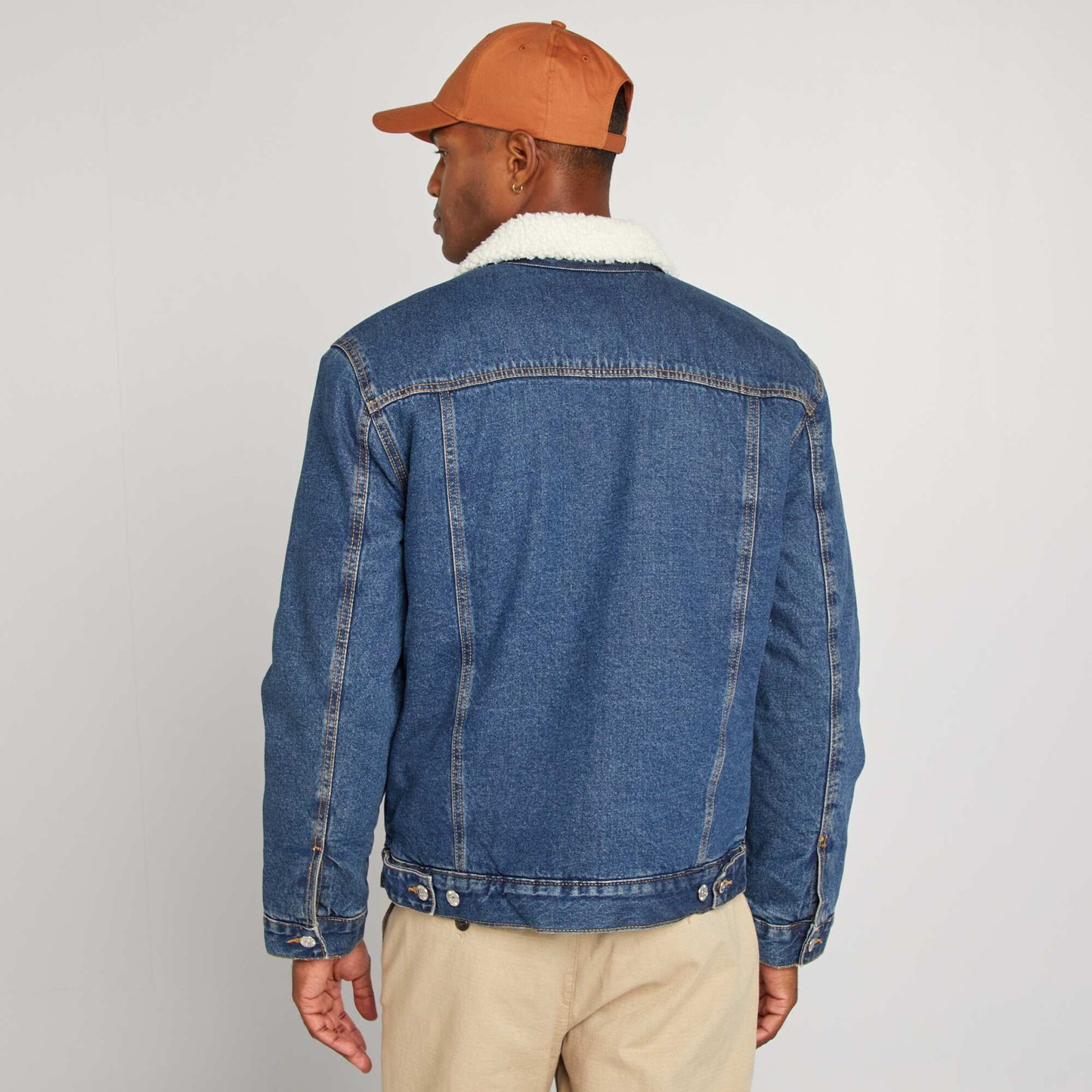 Bomber-style denim jacket BLUE